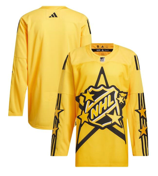 Men's All-Star Game 2024 Yellow adidas x drew house Primegreen Stitched Hockey Jersey